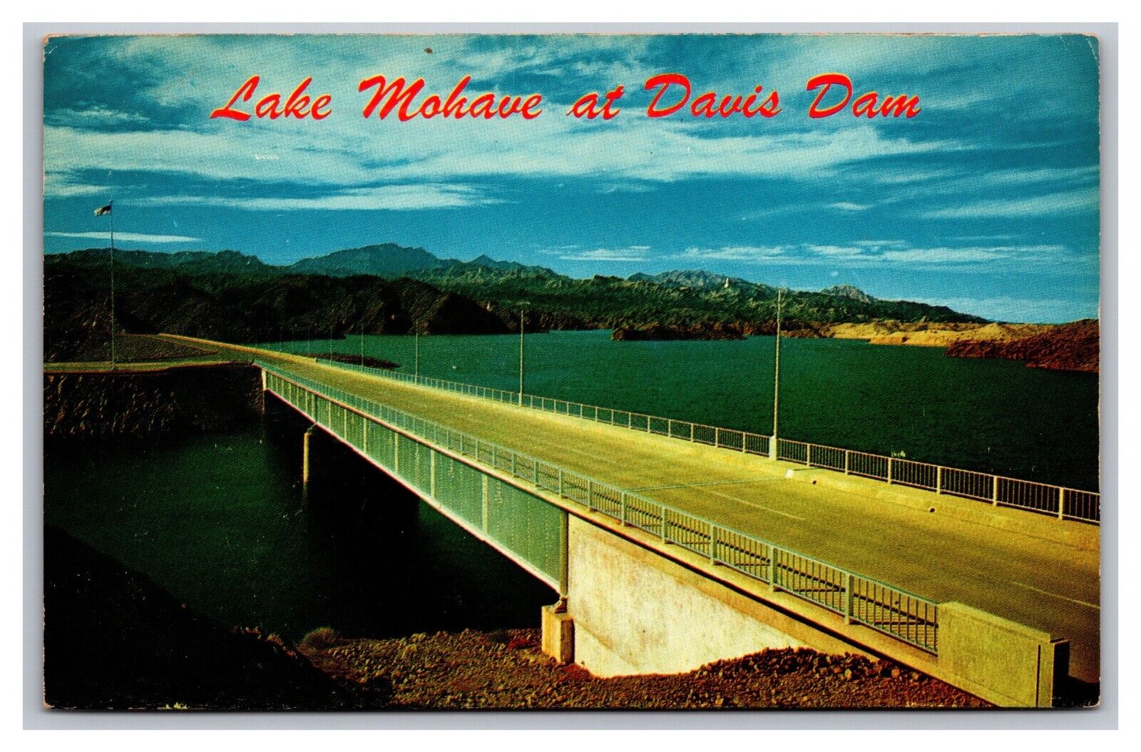 Bullhead City AZ Arizona Lake Mohave at Davis Dam Chrome Postcard Posted 1967