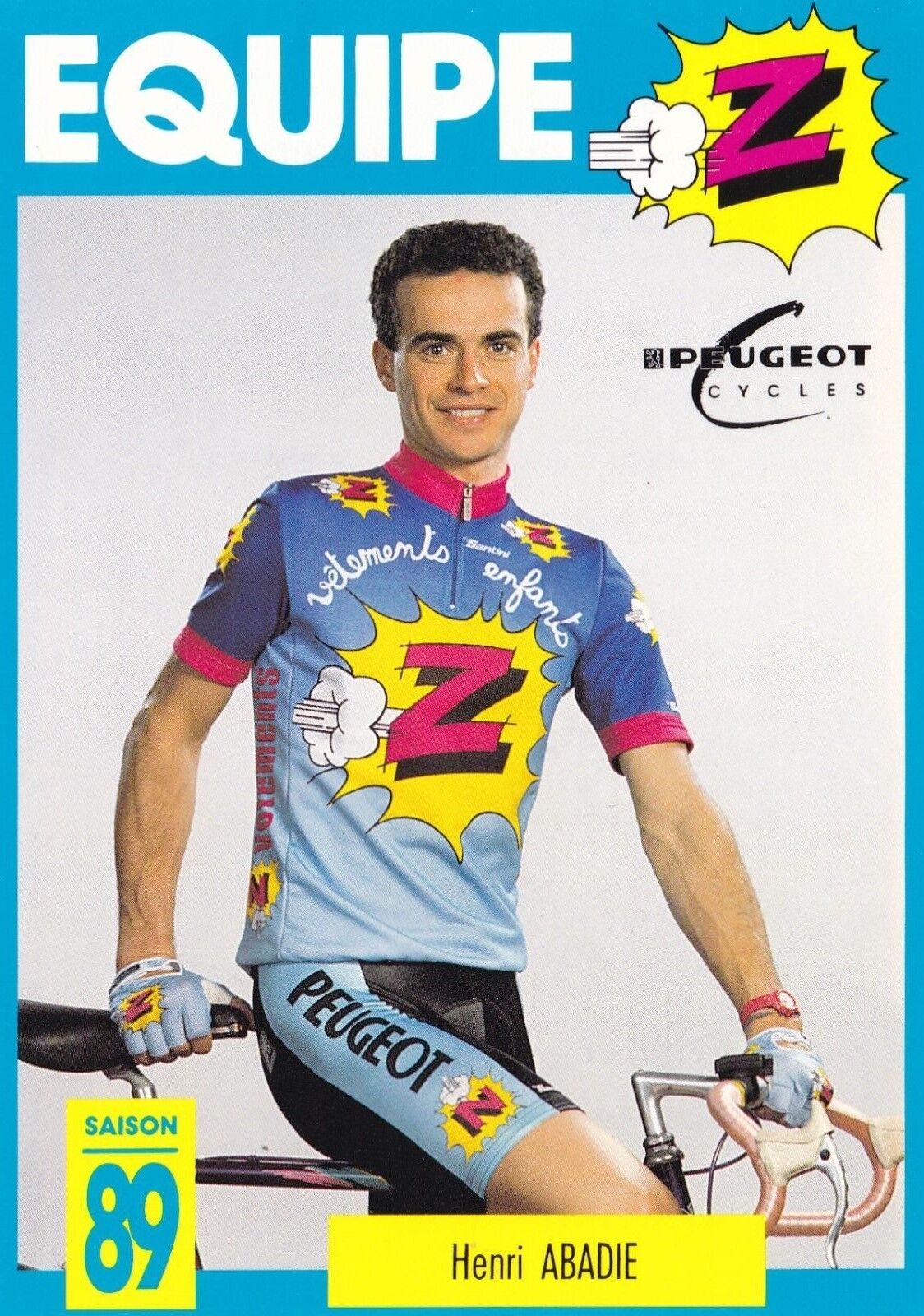 CYCLING cycling card HENRI ABADIE team Z 1989 ZANNIER GROUP