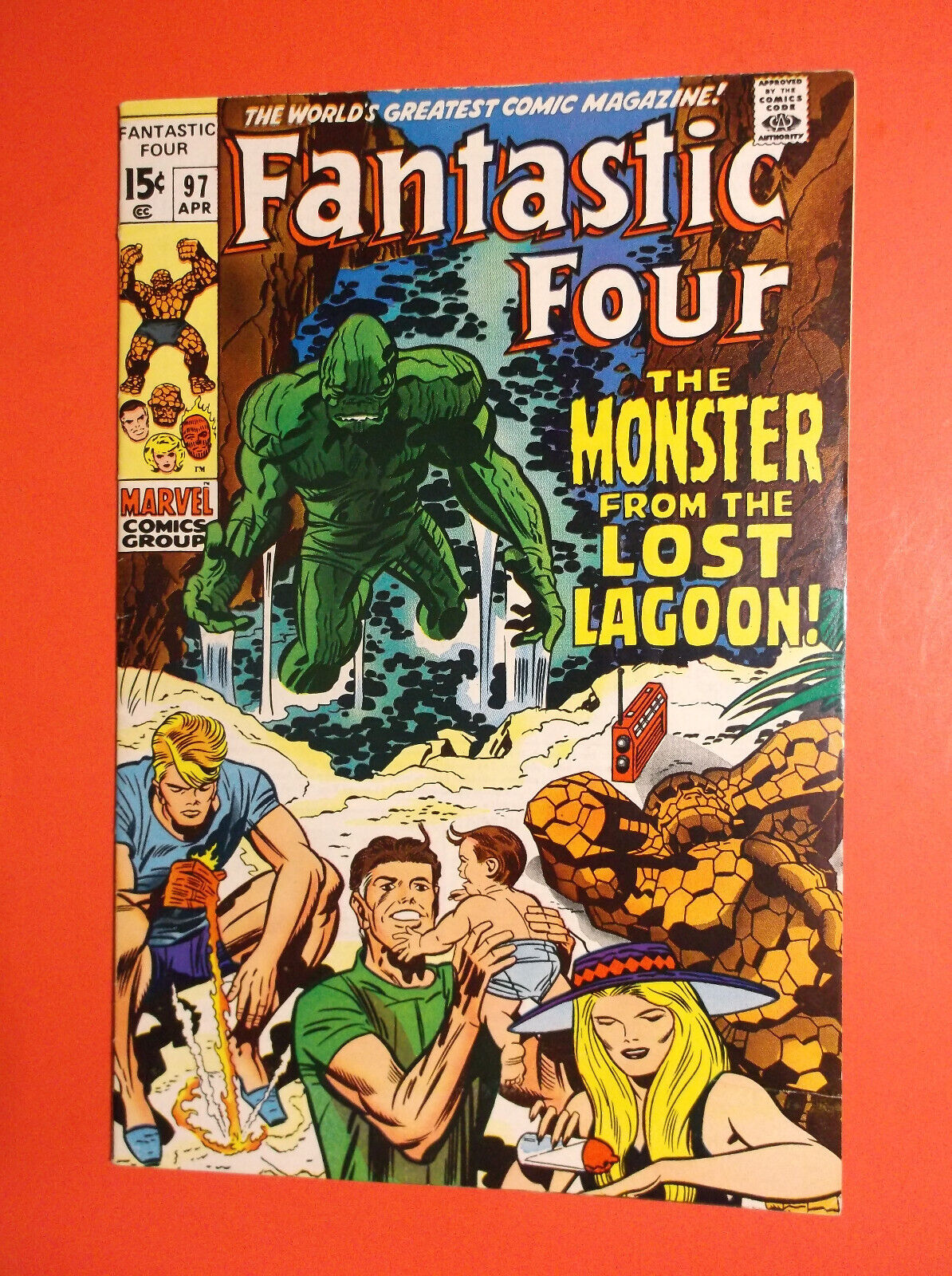 THE FANTASTIC FOUR # 97 - VF+ 8.5/9.0 - LOST LAGOON MONSTER - 1970 BEAUTY