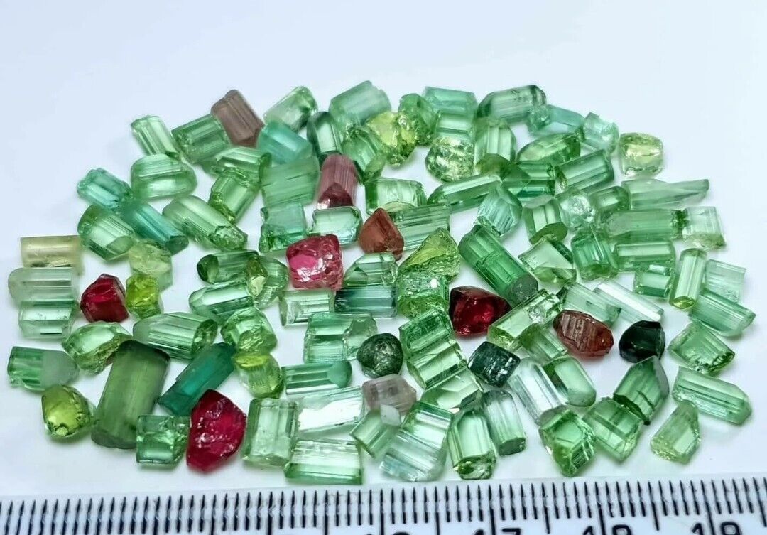 90 Carats Beautiful Green Colour Tourmaline Rough Grade Faceted Quality 