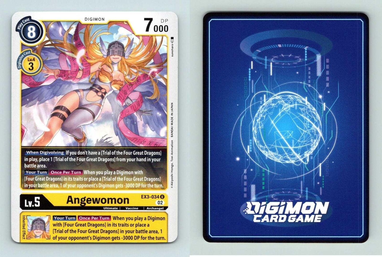 Angewomon #EX3-034U Draconic Roar Uncommon Digimon TCG Card