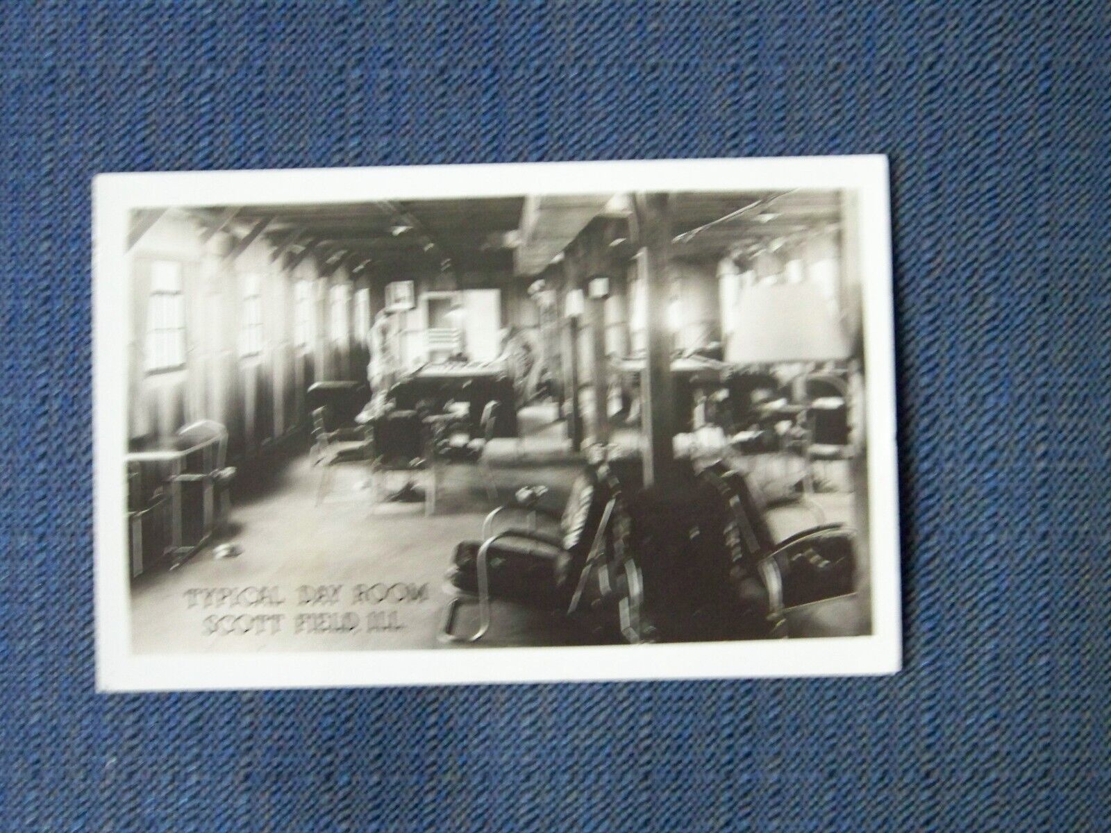 Scott Field Illinois IL RPPC Photo Day Room 1943 Shipping Orders Message