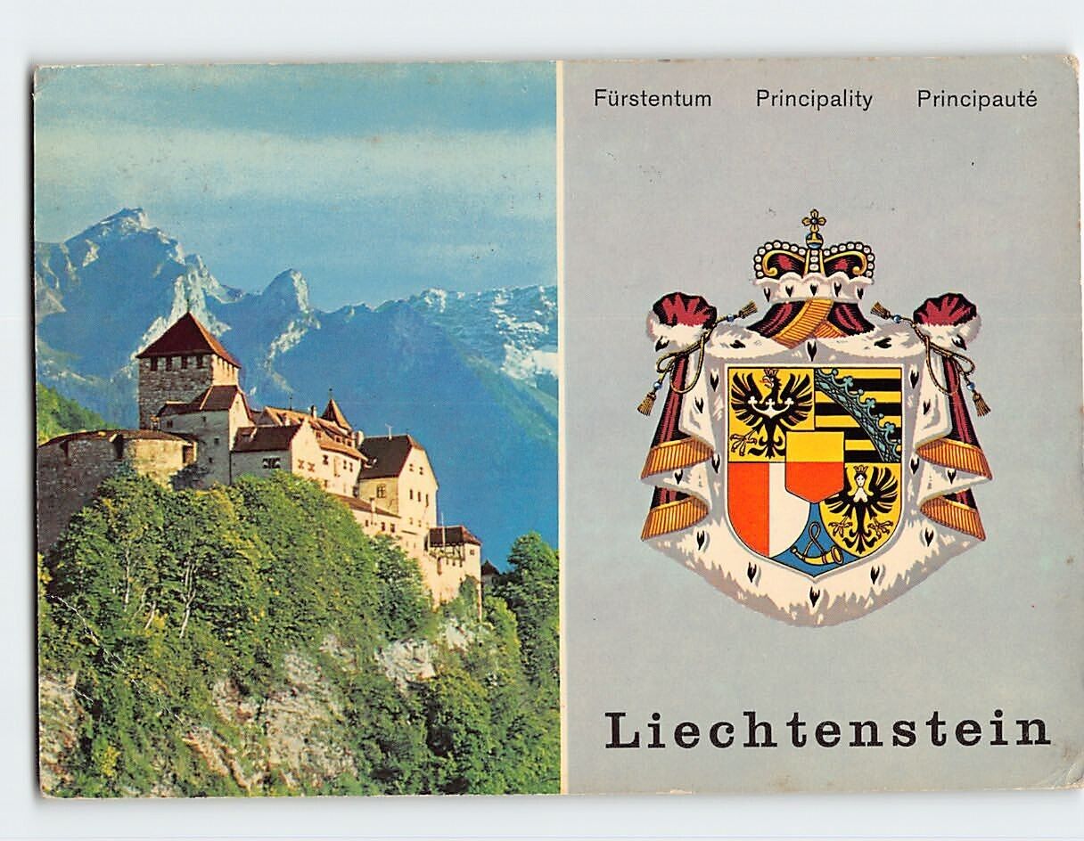Postcard Castle of Vaduz with Falknis, Vaduz, Liechtenstein