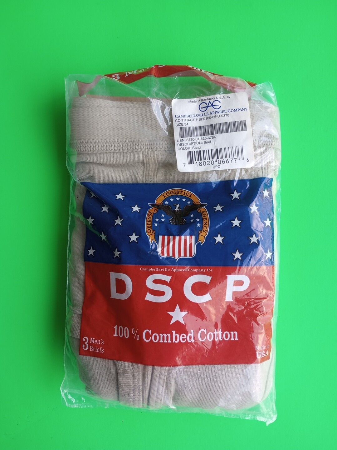 Briefs 3 Pack Size 34 Sand Tan 100% Cotton Army USGI DSCP 8420-01-526-6765 NWT