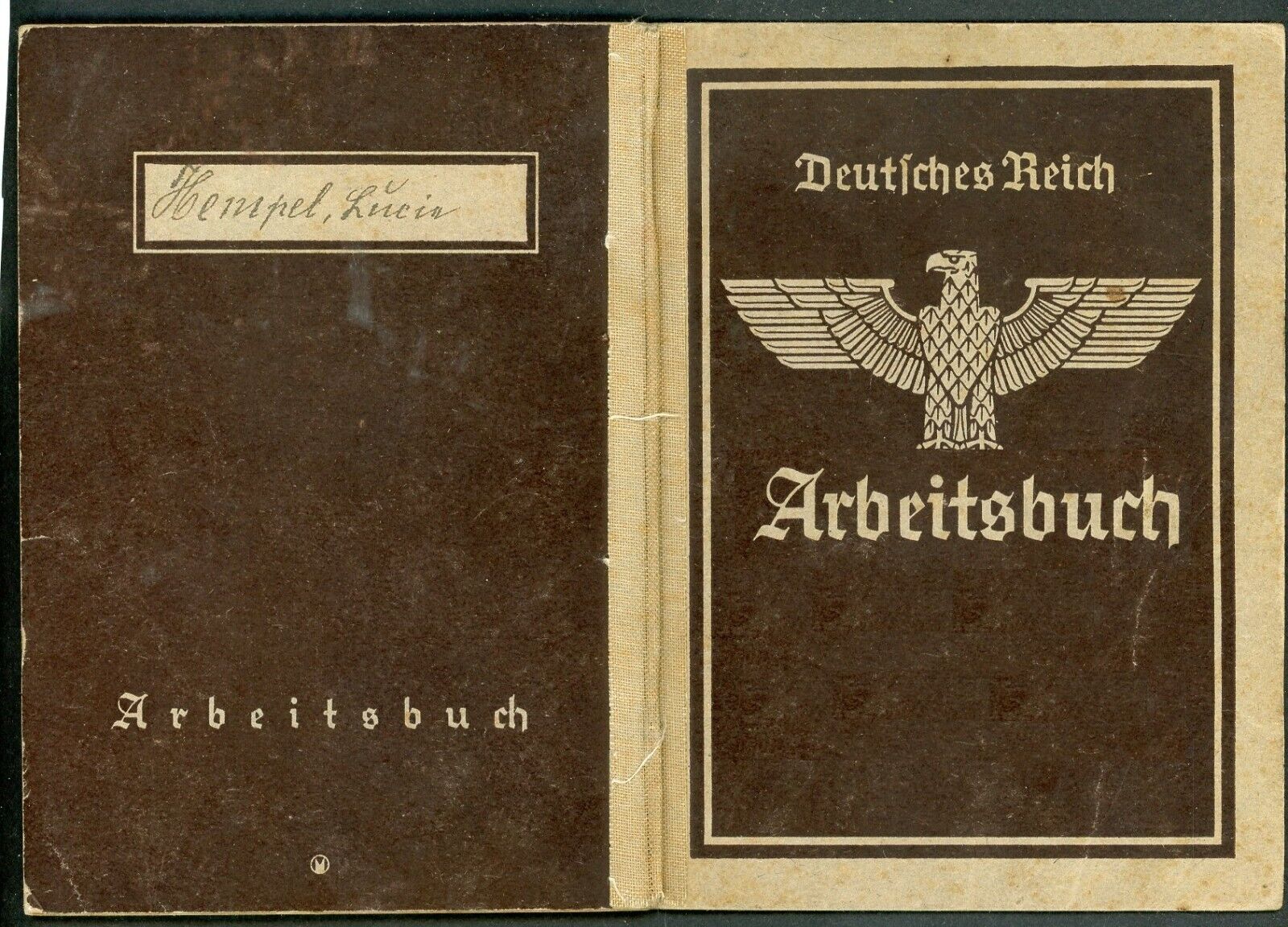 German WW2 Arbeitsbuch 2nd Pattern Work Book 19 Year Old Girl RADwj 1942