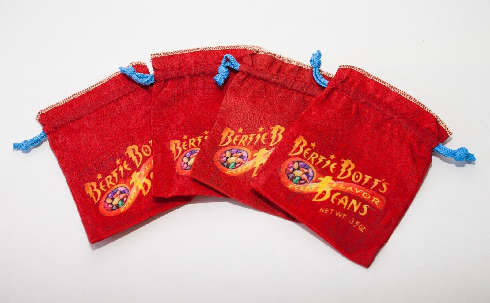 Lot of 4 Empty Harry Potter Bertie Bott\'s Every Flavor Beans Pouch Botts Bag