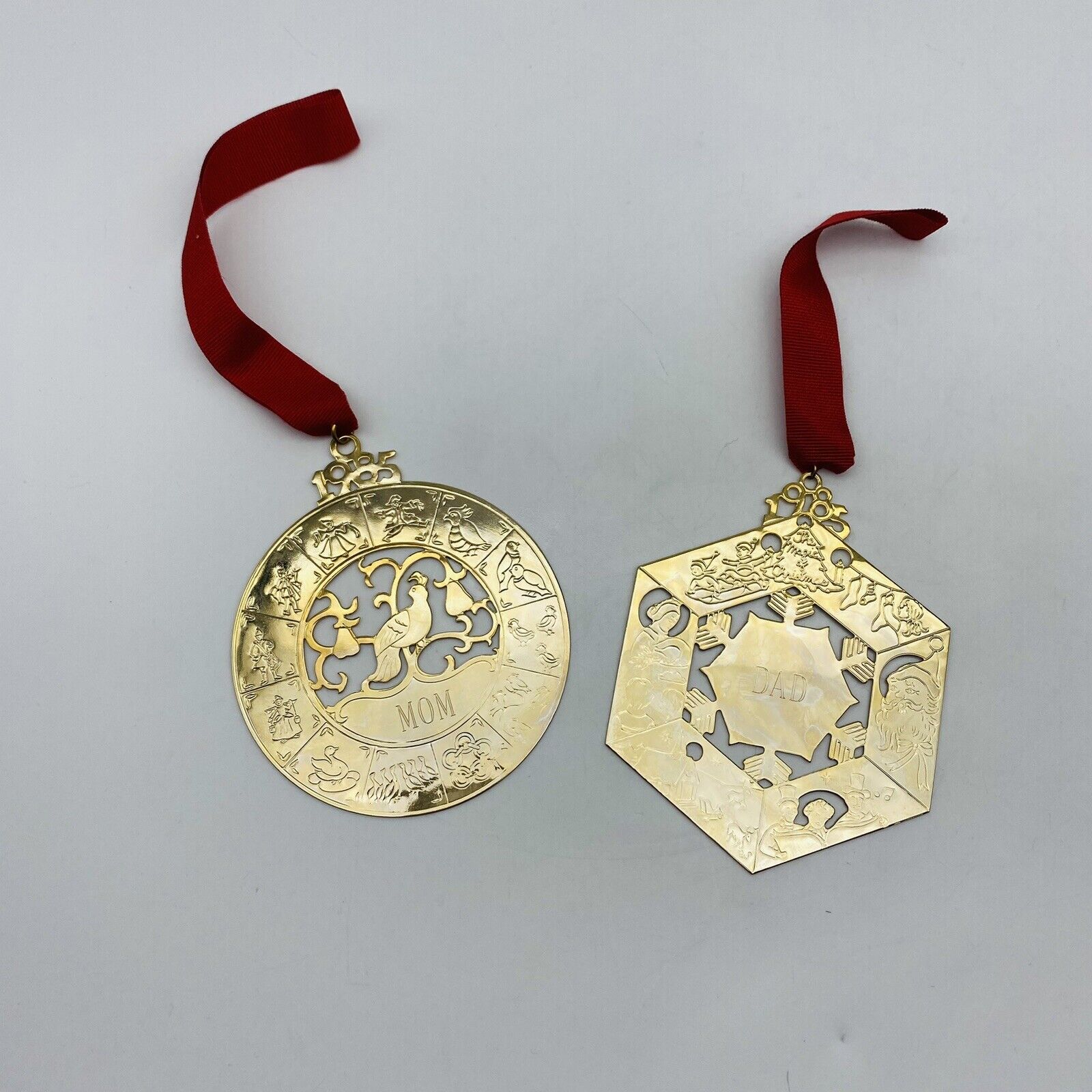 Set 1985 Christmas Decoration Golden Snowflake with \
