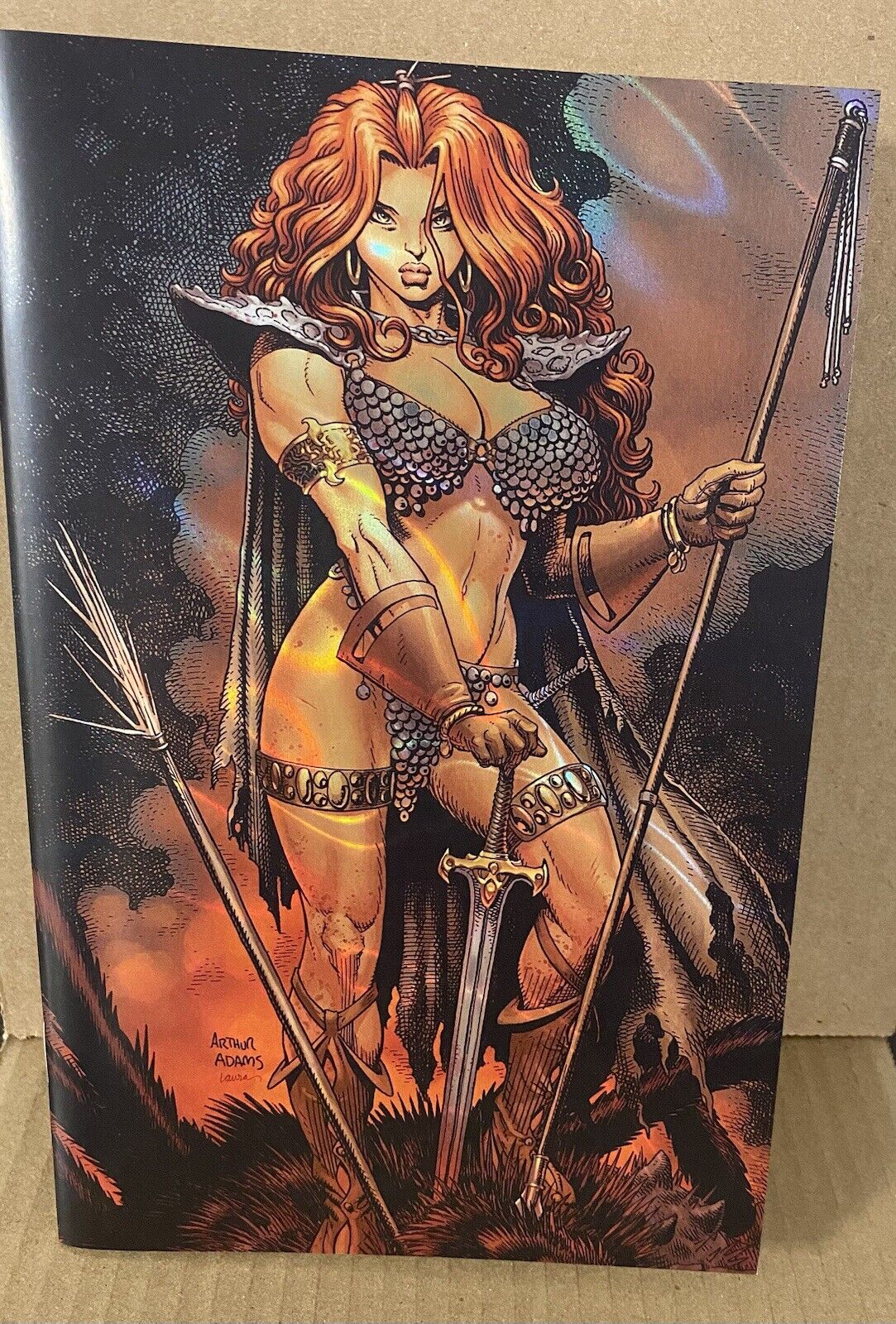 Red Sonja #1 PRIZM FOIL Refractor Lava Virgin Comic Book  Art Adams  NM /15 Made