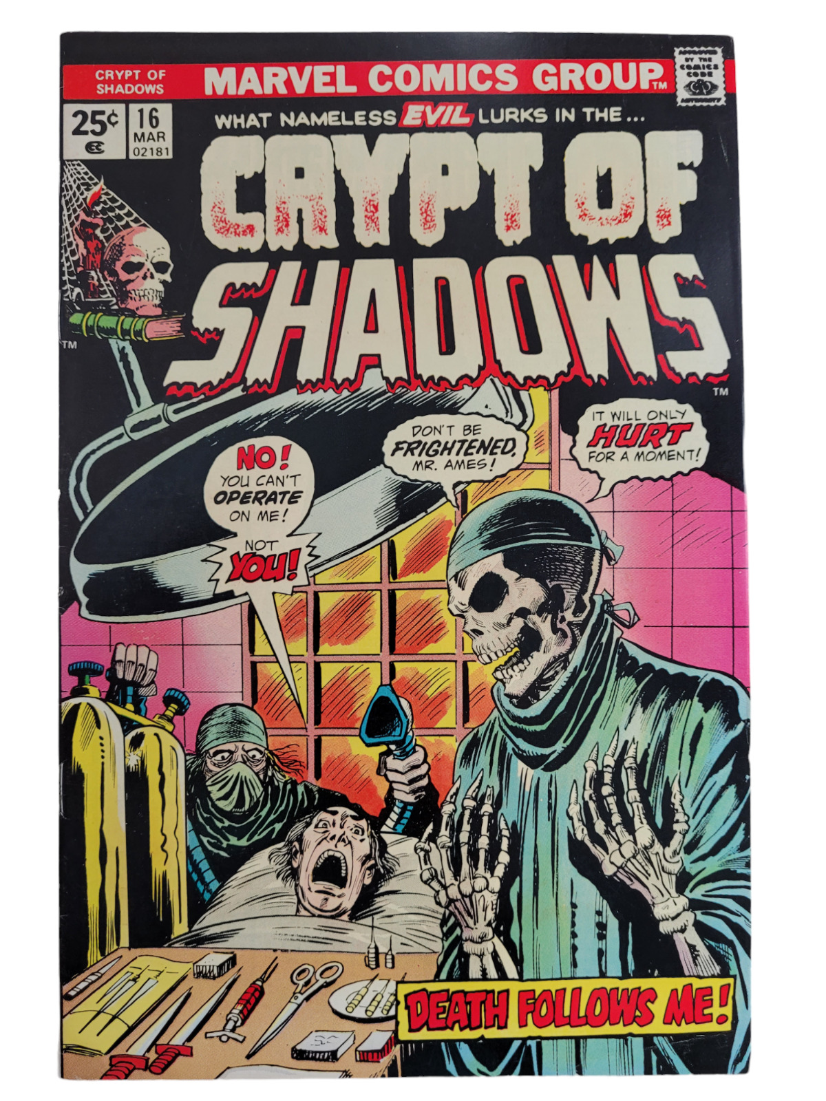 Crypt of Shadows #16 Marvel 1975 Vintage Horror Raw FN+ / FN/VF OR BETTER