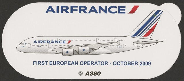Official Airbus Industrie Air France A380 1st European Operator Sticker