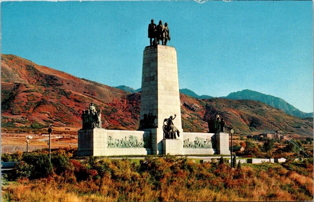 Postcard Utah Salt Lake City This Is The Place Monument Brigham Young c1960s UT