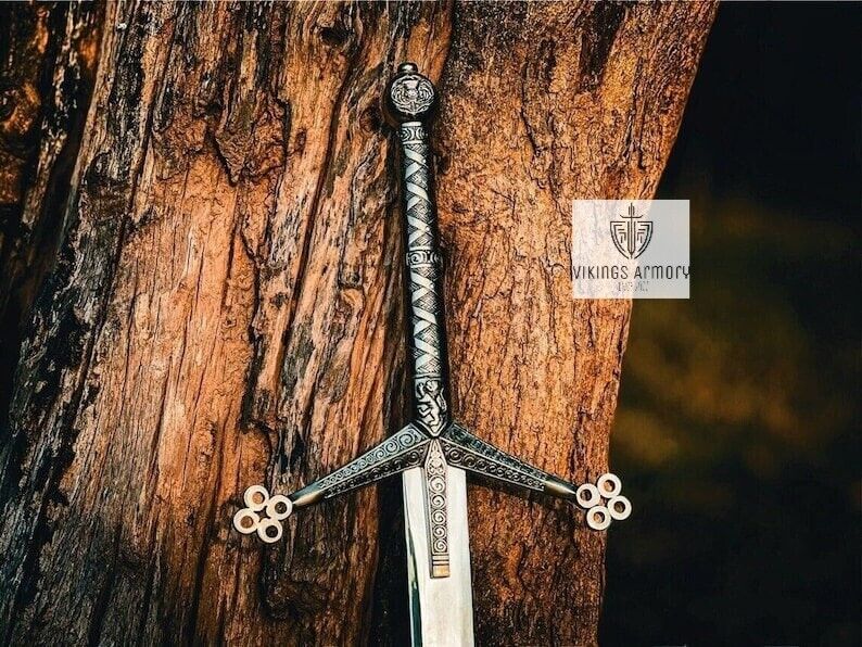 Scottish Claymore Sword Custom Hand Forged Stainless Steel With  Sheath Gift Bf