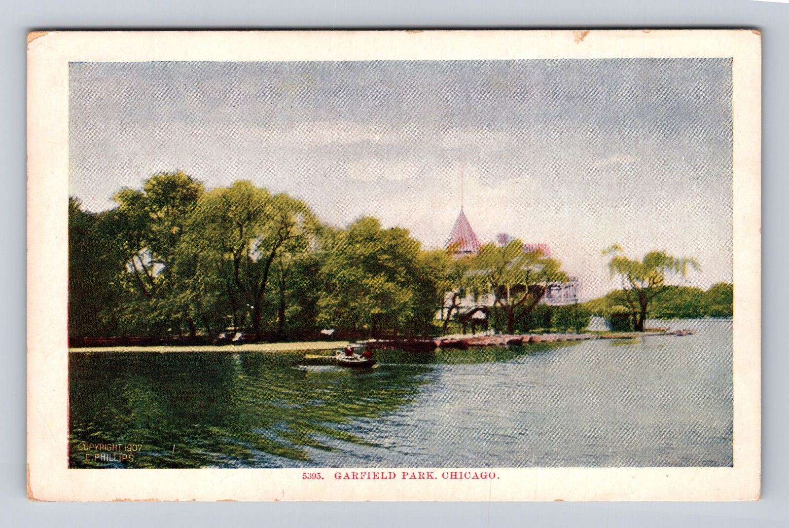 Chicago IL-Illinois, Scenic View On Garfield Park, Antique, Vintage Postcard