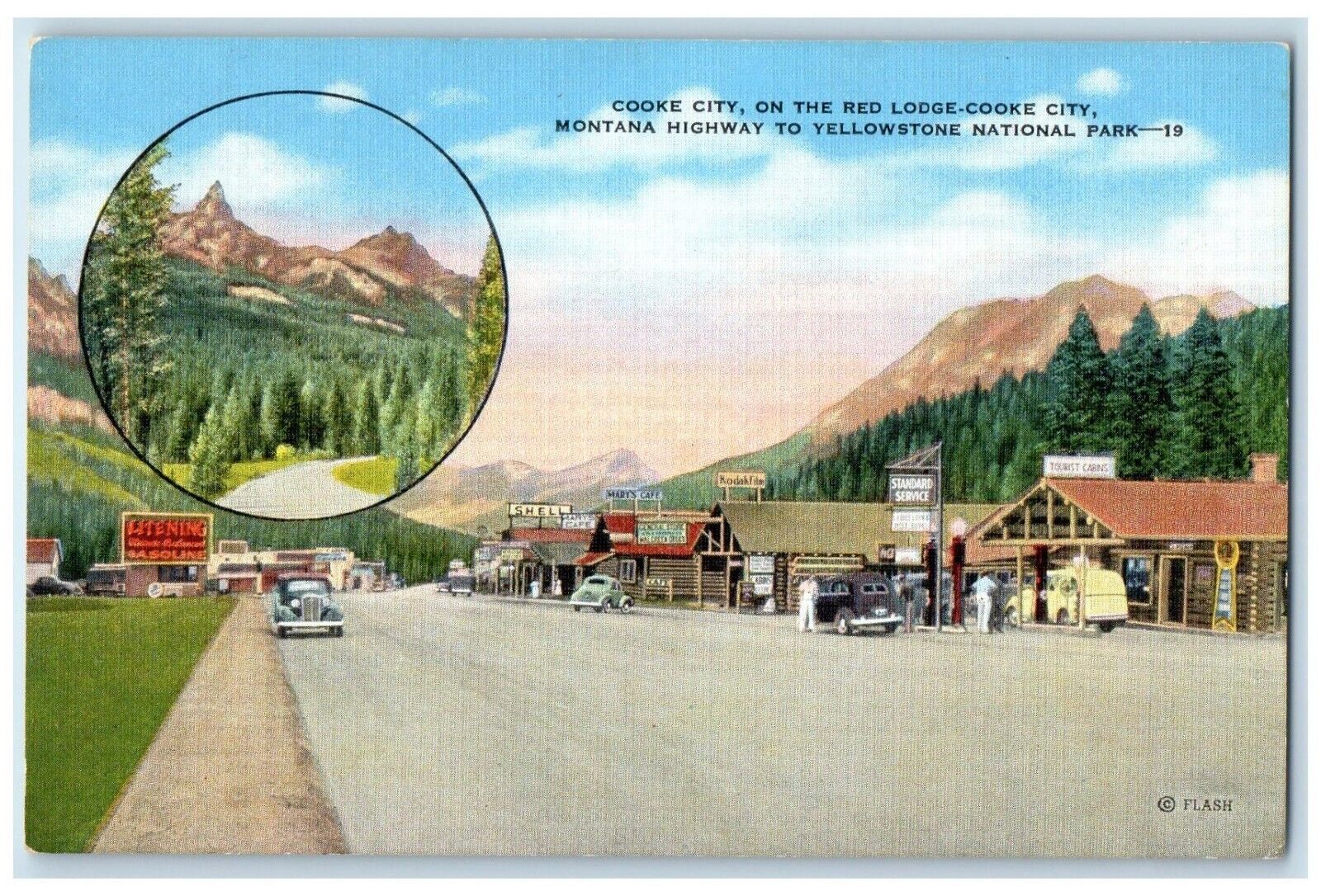 c1940 Cooke City Red Lodge-Cooke City Montana Yellowstone National Park Postcard
