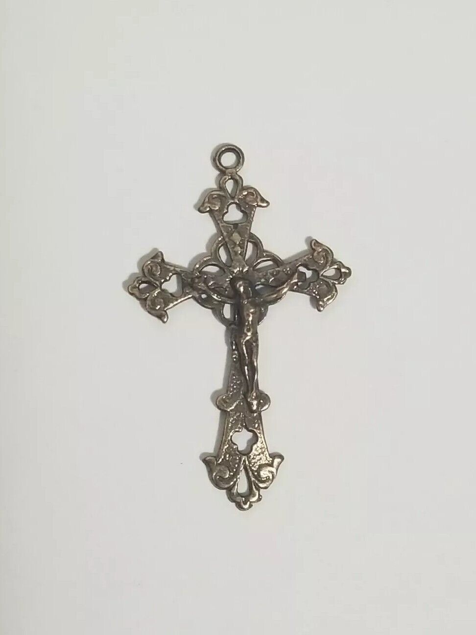 Antique Bronze Crucifix Jesus Christ Rosary 1\