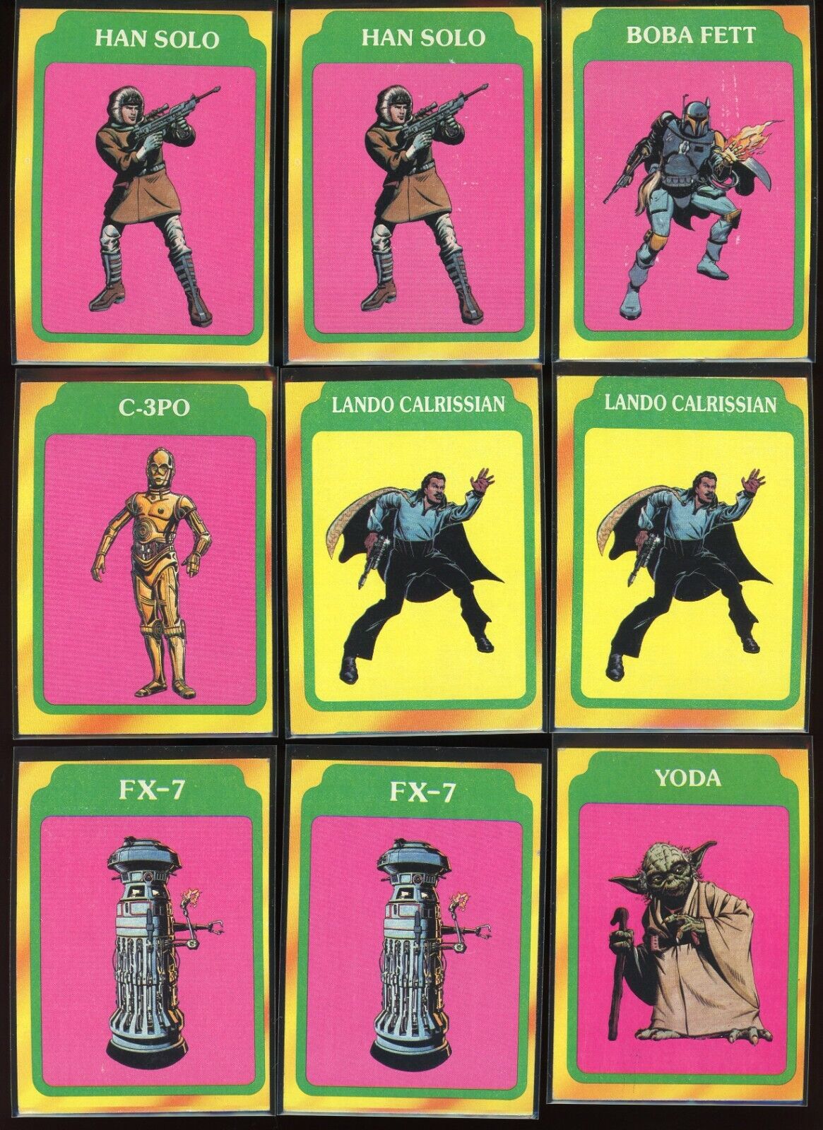 Star Wars 1980 Topps Empire Strikes Back Character Cards Qty of 15