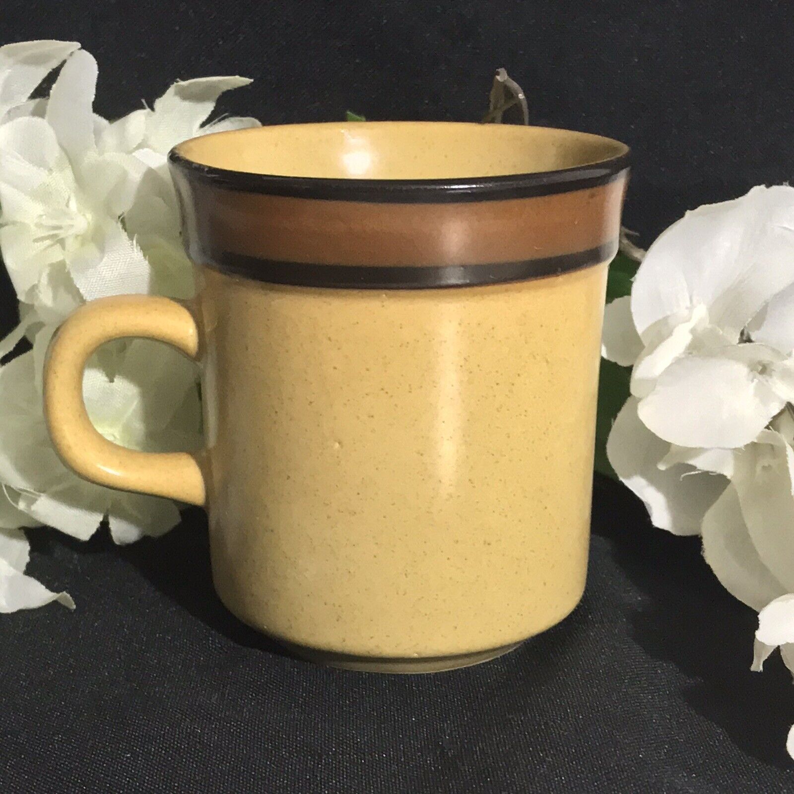 Set of 4 Genuine Stoneware Desert Sand Coffee Cups/Mugs Modern China & Table Inc
