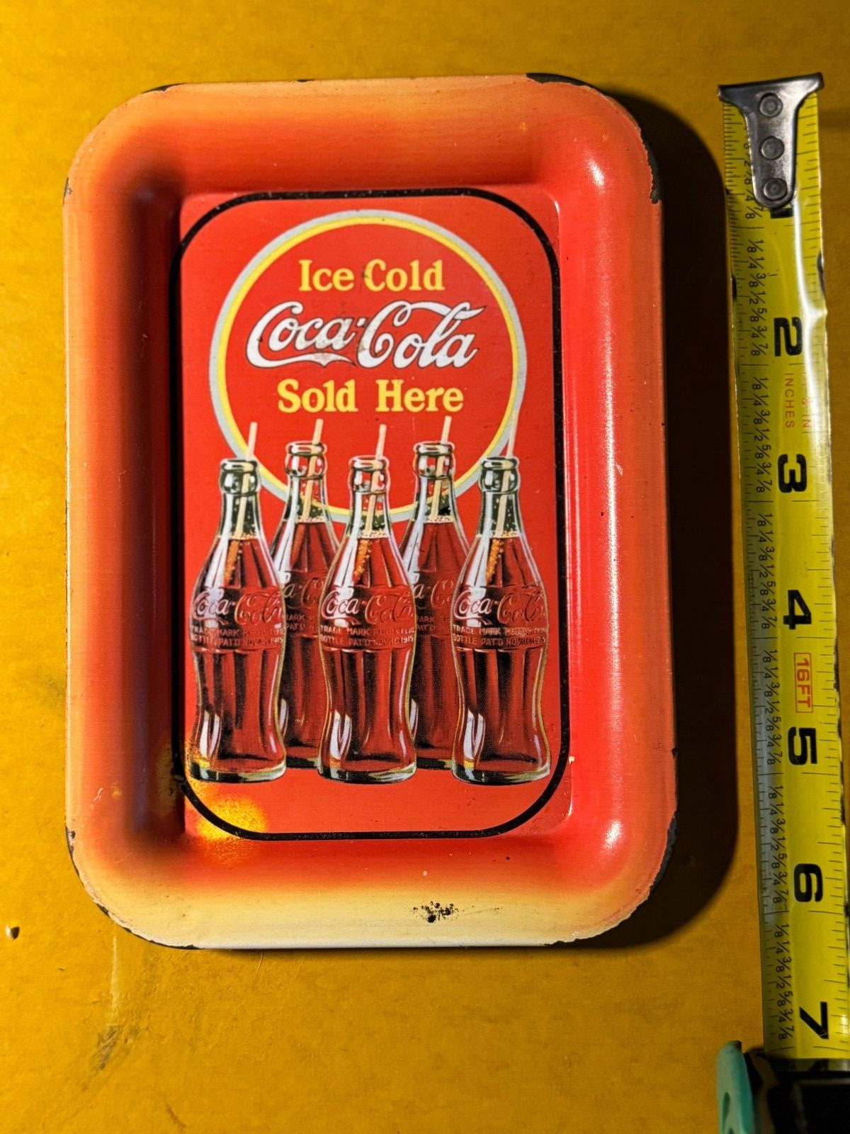 Coca-Cola Mini Red Tray 1997 Ice Cold Coca-Cola Sold Here-USED-VINTAGE