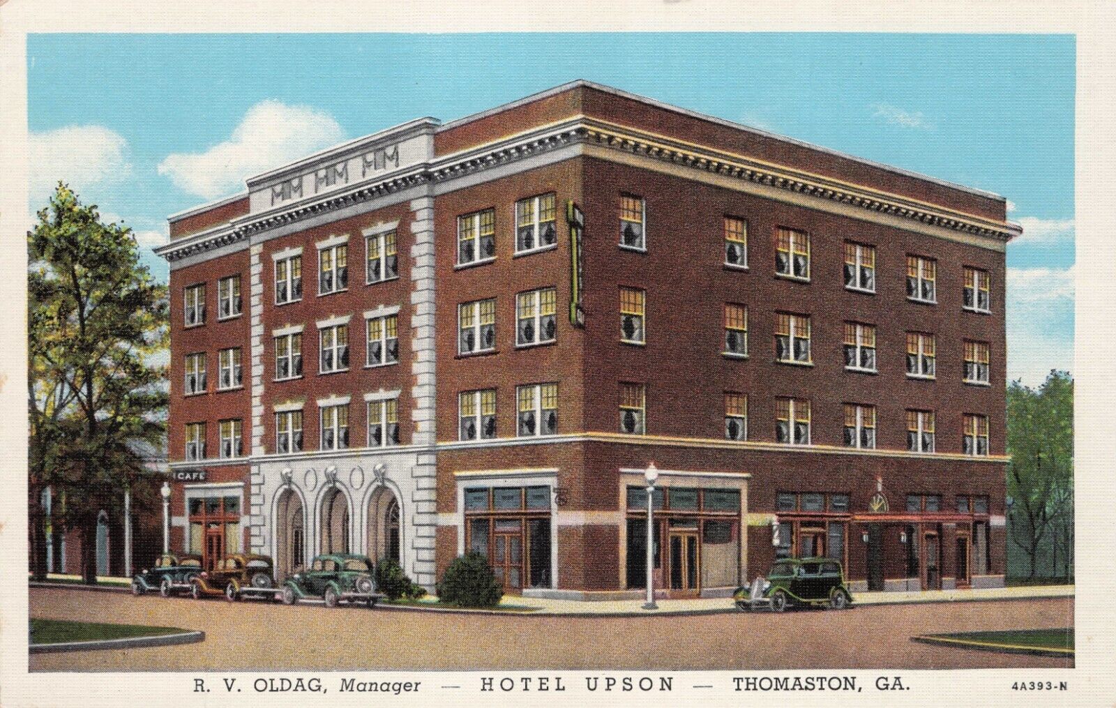 Vintage Postcard Thomaston Georgia GA  Hotel Upson  Curt Teich A44