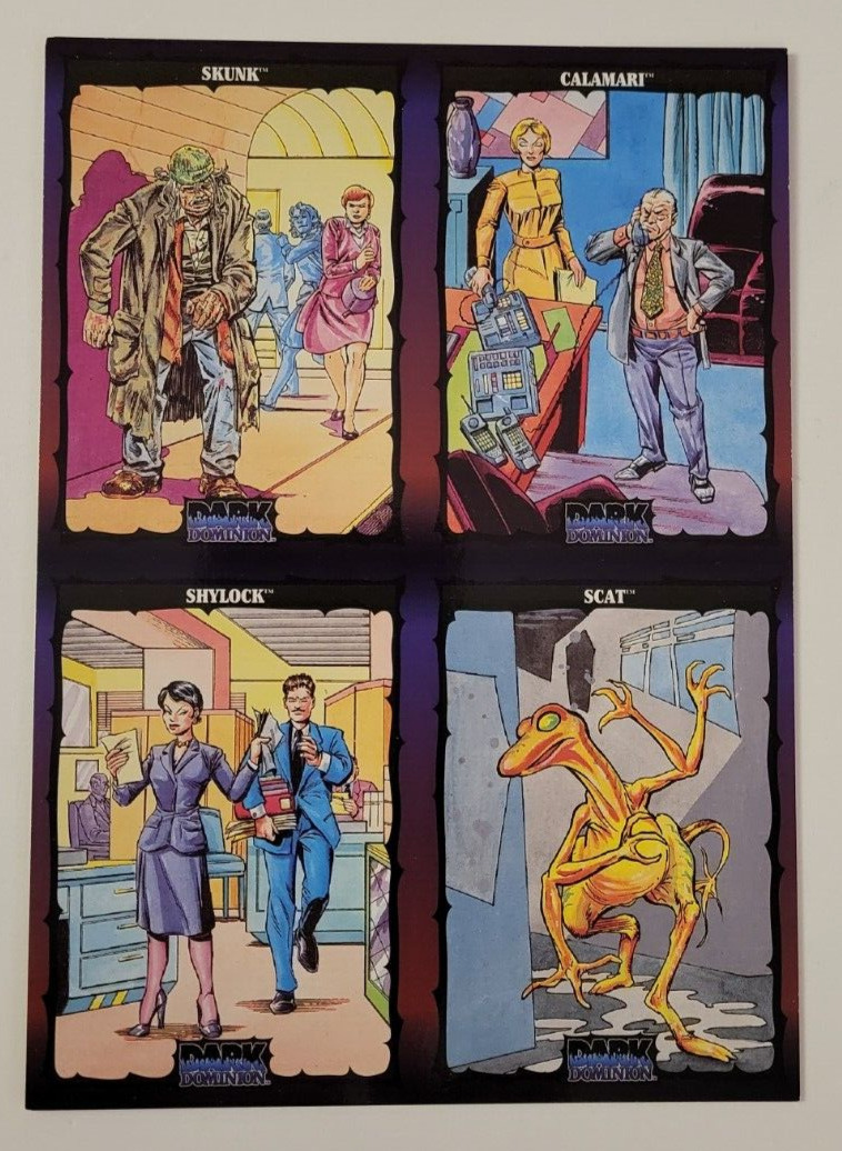 1993 Comicfest DARK DOMINION Promo TRADING CARD AD Uncut DEALER SHEET PROMOTION