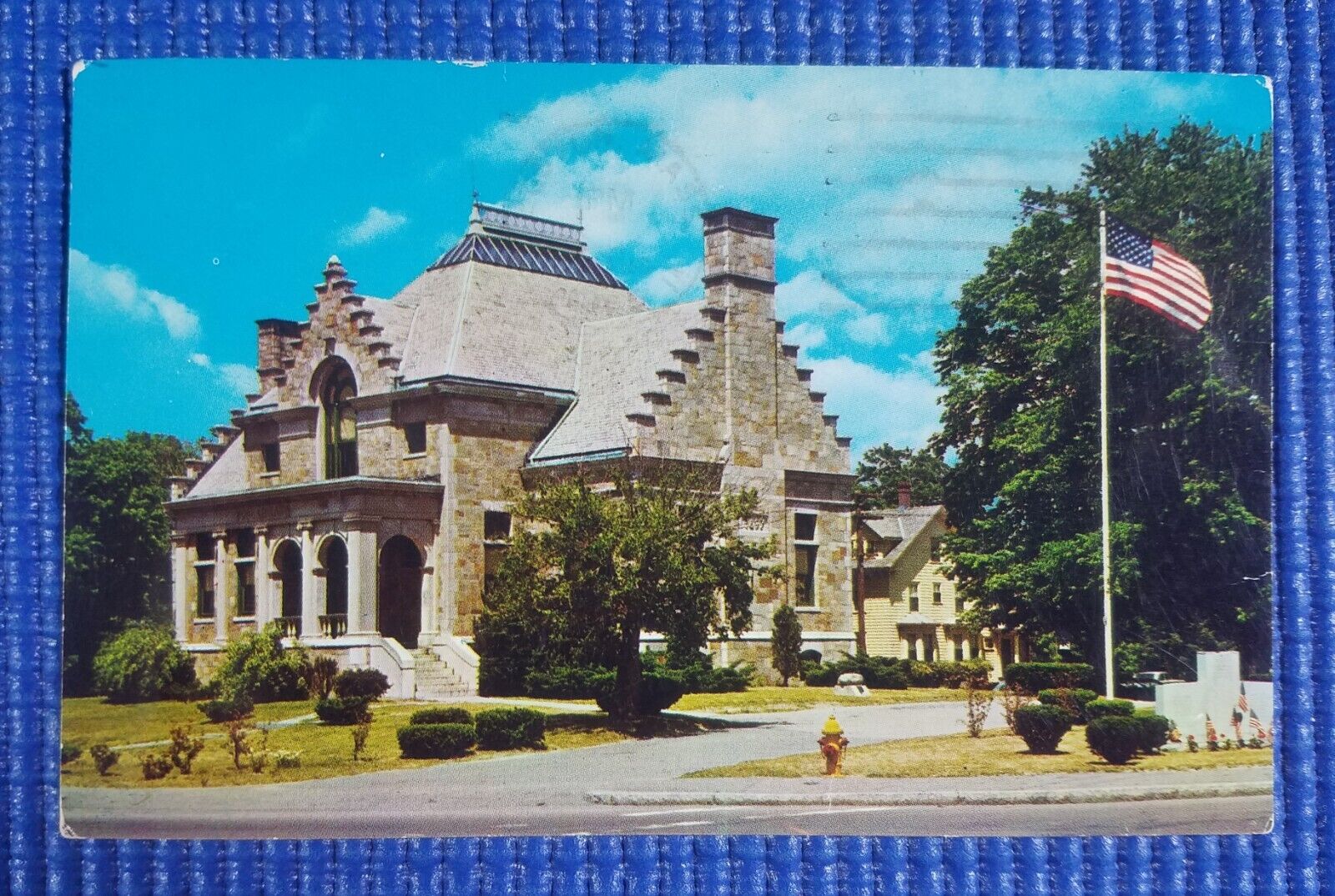 Vintage FOGG LIBRARY Columbian Square South Weymouth MA Massachusetts Postcard