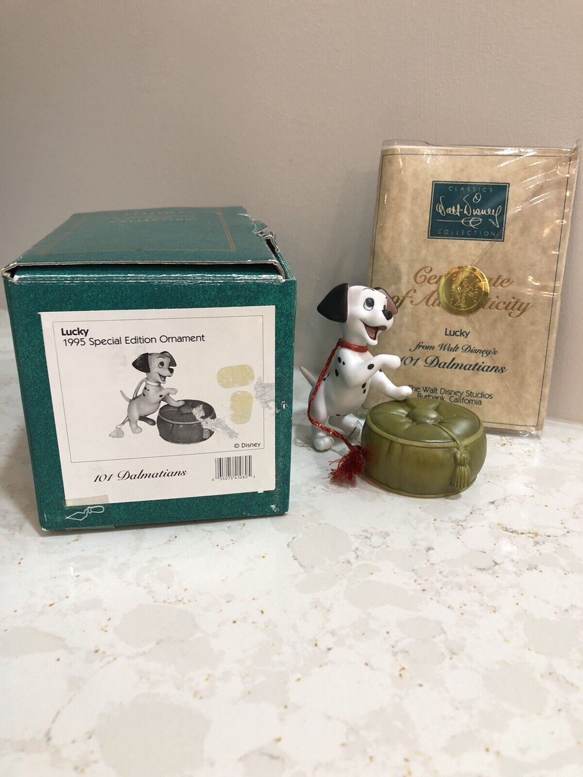 Walt Disney Classic Collection 101 Dalmatians Lucky Ornament with Box