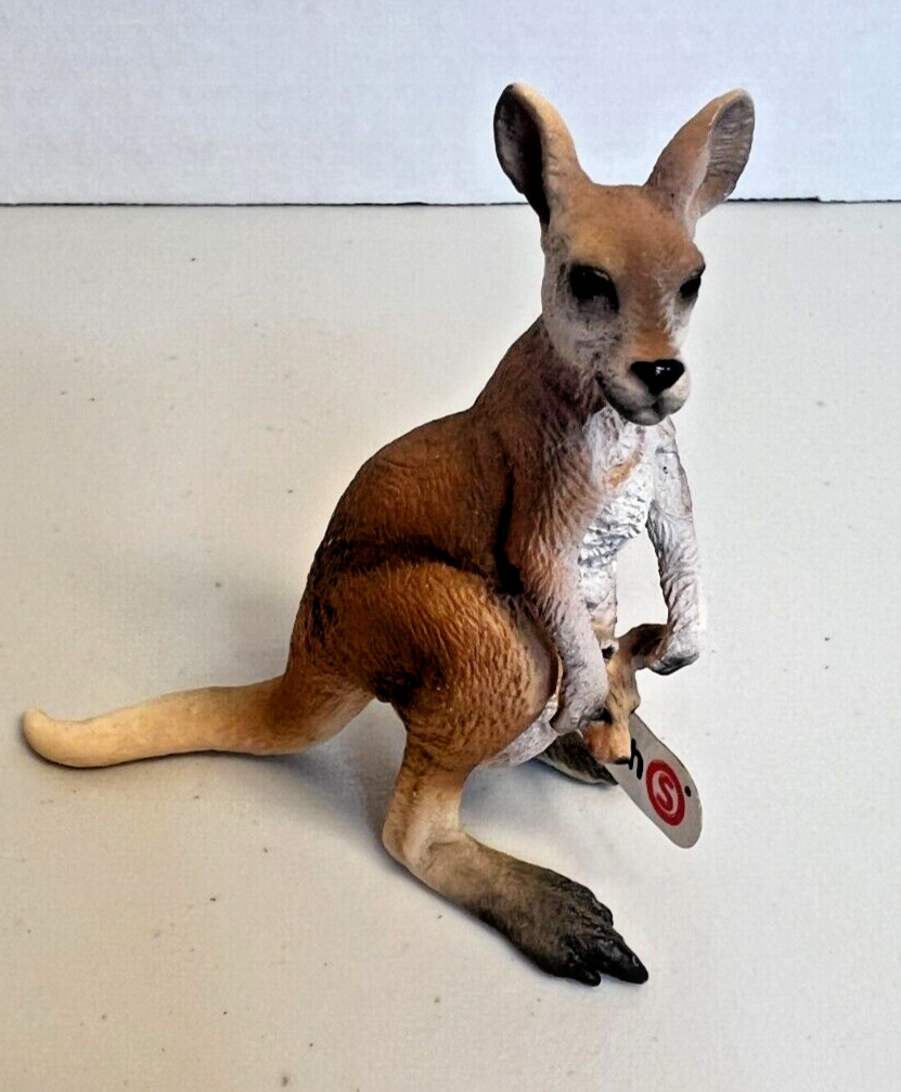 Schleich Kangaroo Female & Joey Figure Arms Down Unique D-73527 Retired With Tag