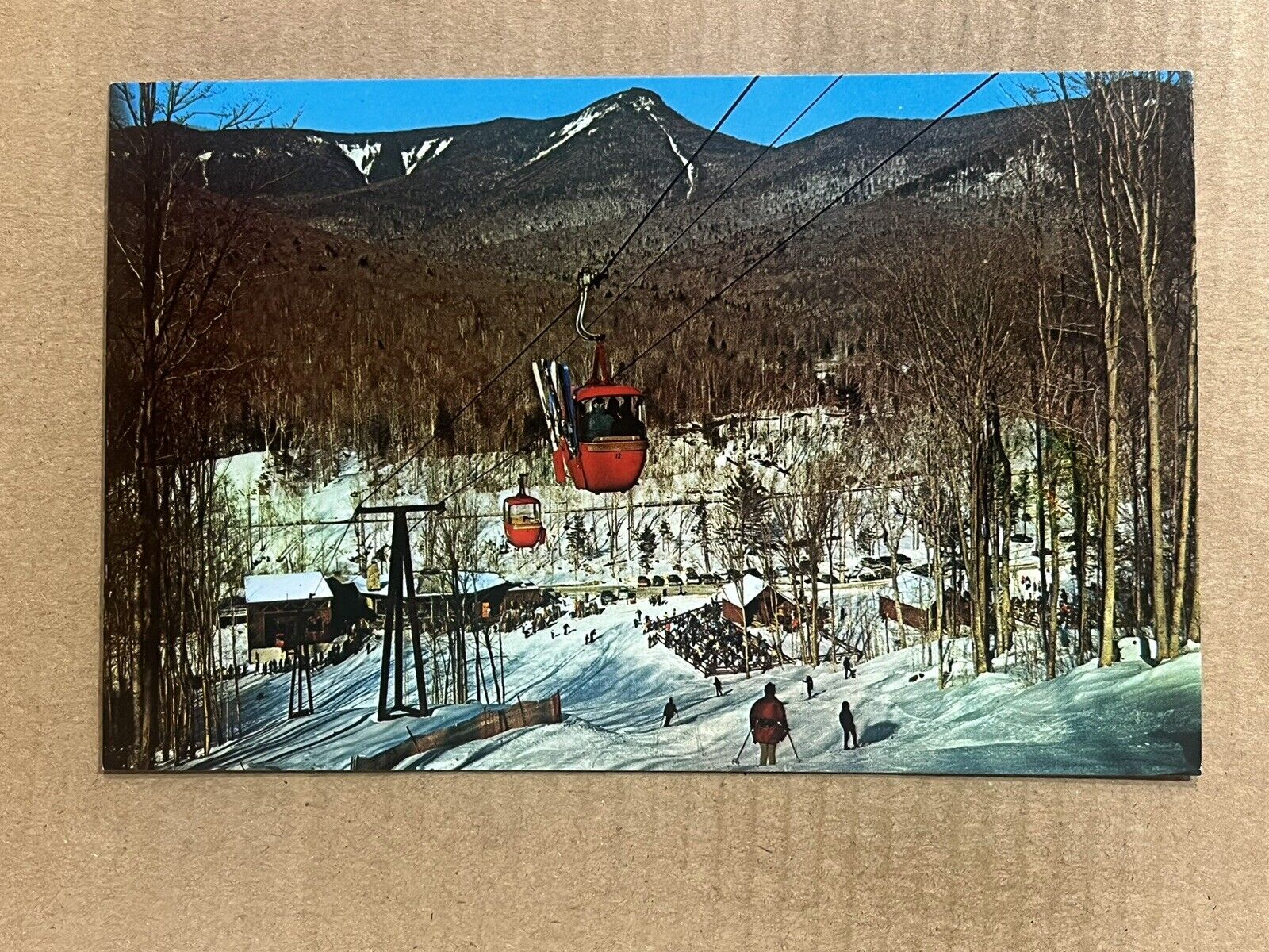 Postcard Lincoln NH New Hampshire Loon Mountain Skiing Base Ski Lodge Lift