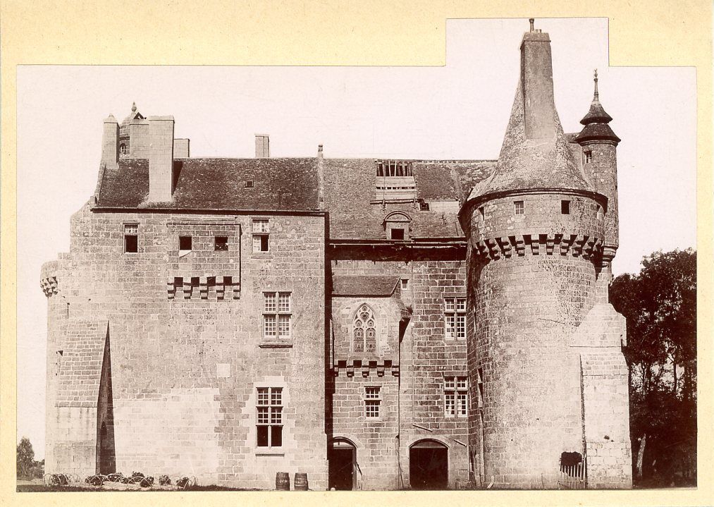 Morlaix. France, Château de Kérouzéré vintage albumen print.  Albumin Print 