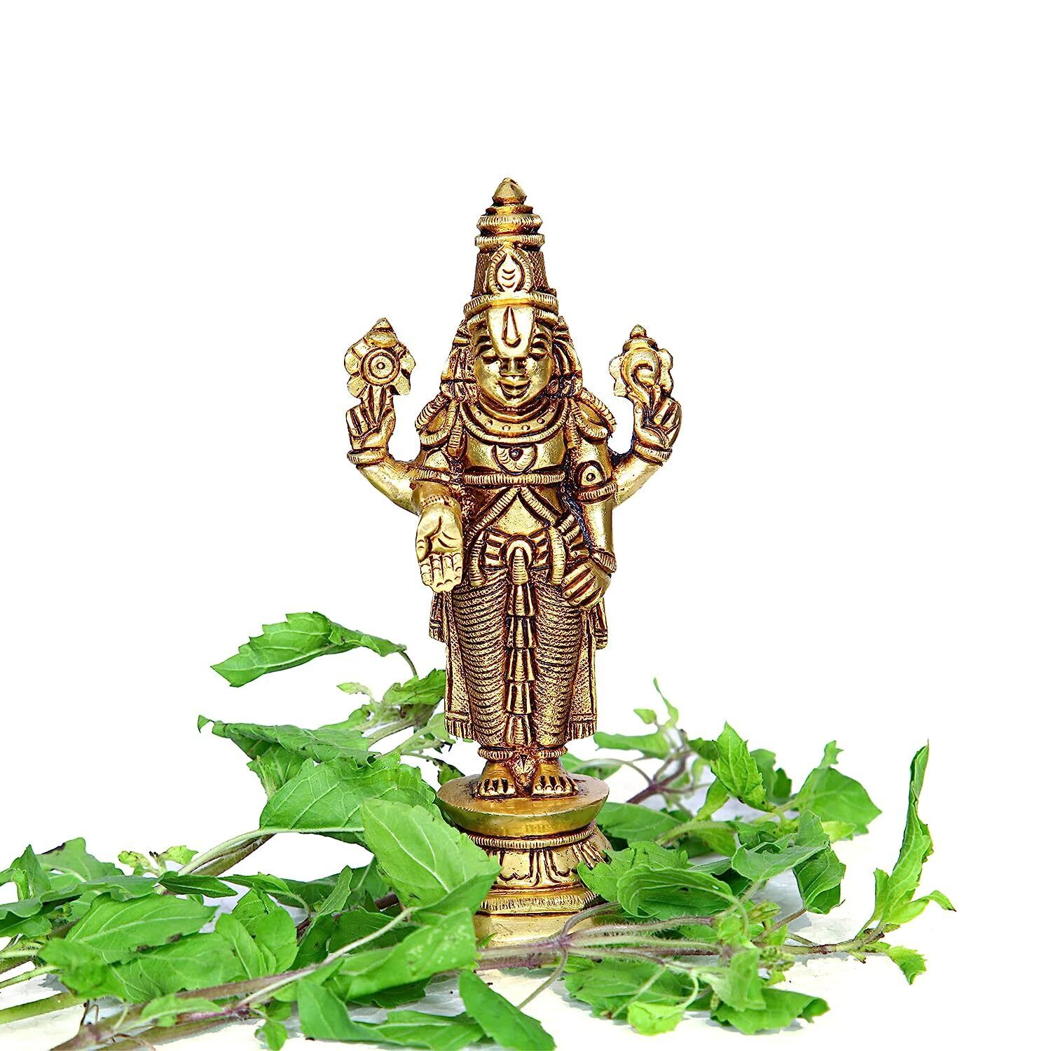 Lord Venkateswara Idol Brass | Tirupati Balaji Idol Brass Perumal Statue 14.5cm