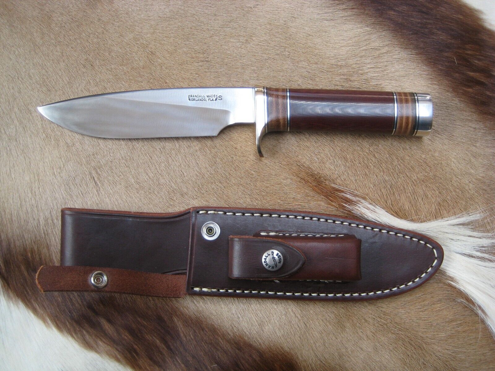 Vintage Randall Made Knife Model 25-6 inch , silver guard, aluminum butt cap NM