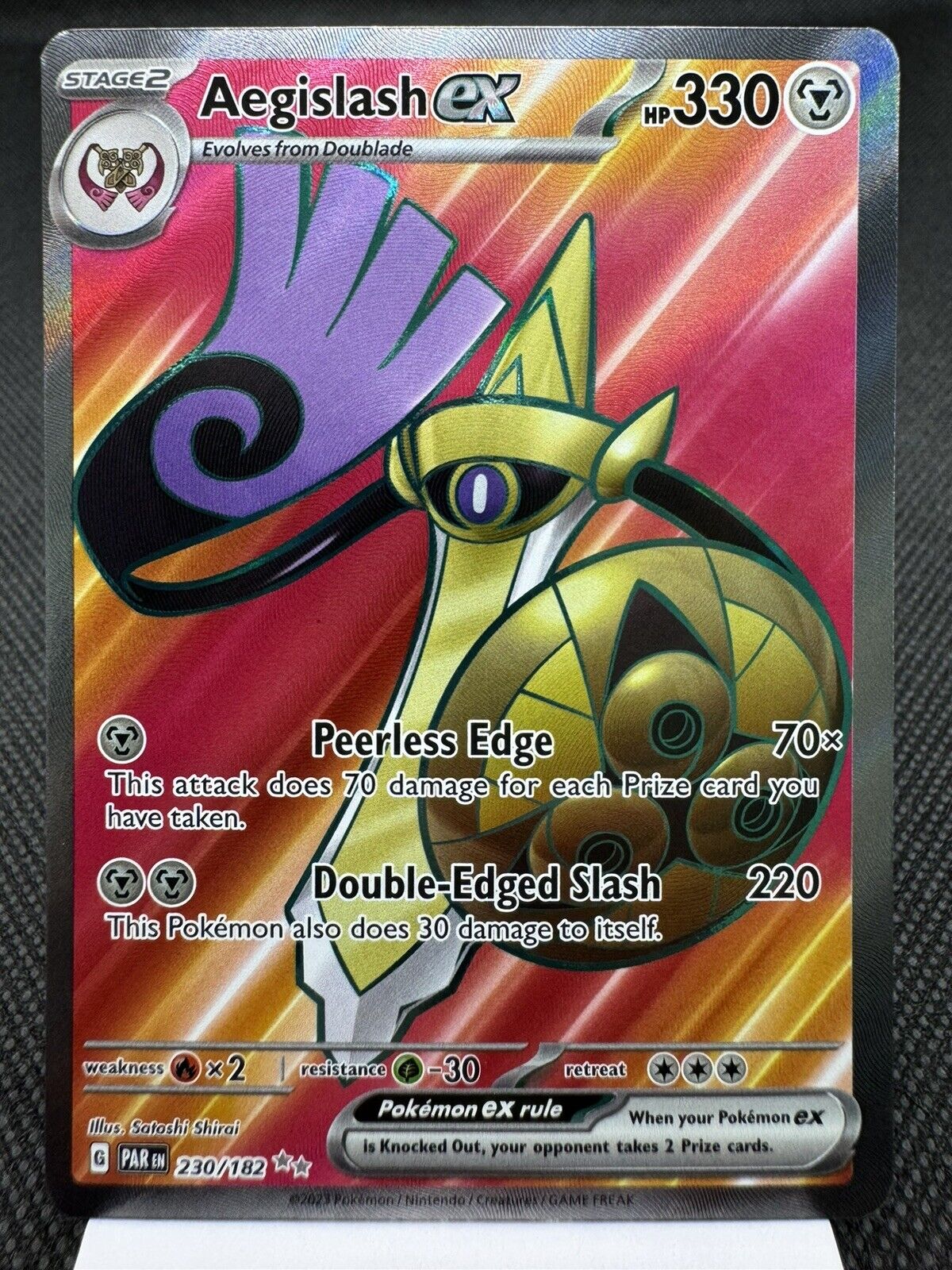 Aegislash ex 230/182 - Full Art Secret Rare - Paradox Rift Pokemon Card MINT
