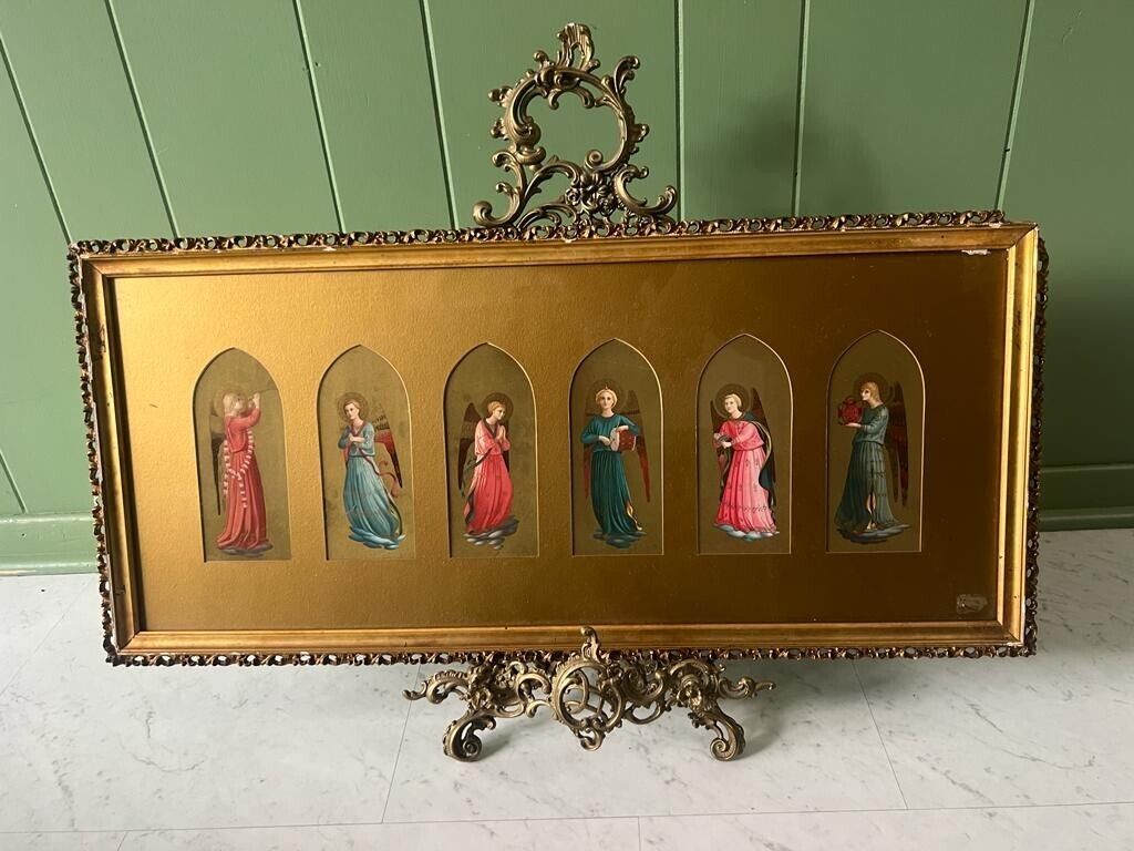 Vintage Angels Playing Musical Instruments Hand Crafted Decorative Frame