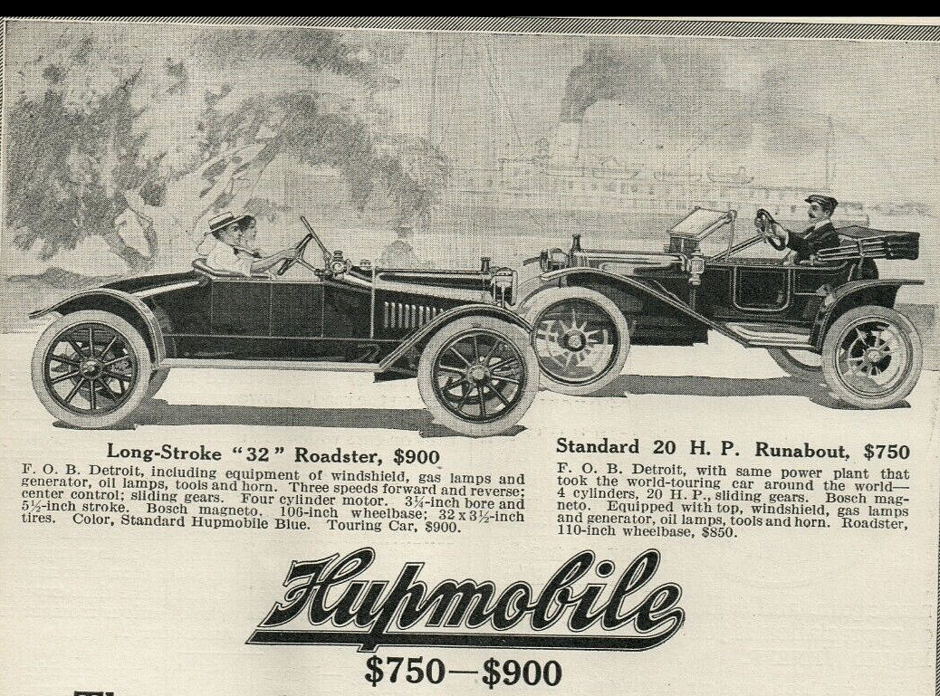 1912 Hupmobile Hupp Motor Car $750-900 Roadster Runabout Automobile Detroit 8693