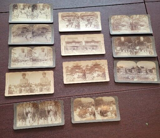stereoscope cards. .13 pc lot of Japanese  1896 Excellent Condition 