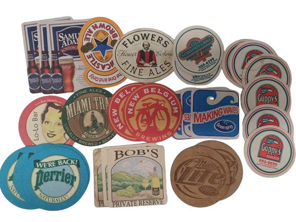 Lot of 30+ Vintage Beer / Drink Coasters - Newcastle / Sam Adams / New Belgium +