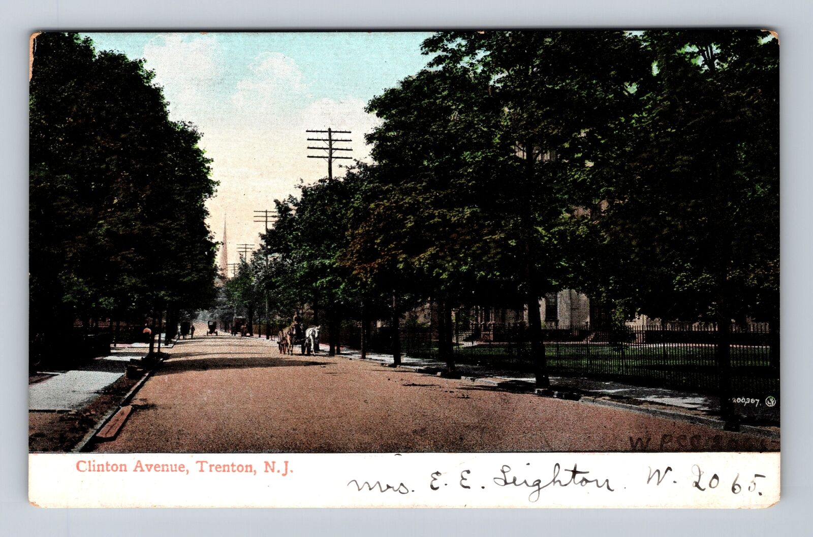 Trenton NJ-New Jersey, Residences On Clinton Avenue, Antique, Vintage Postcard