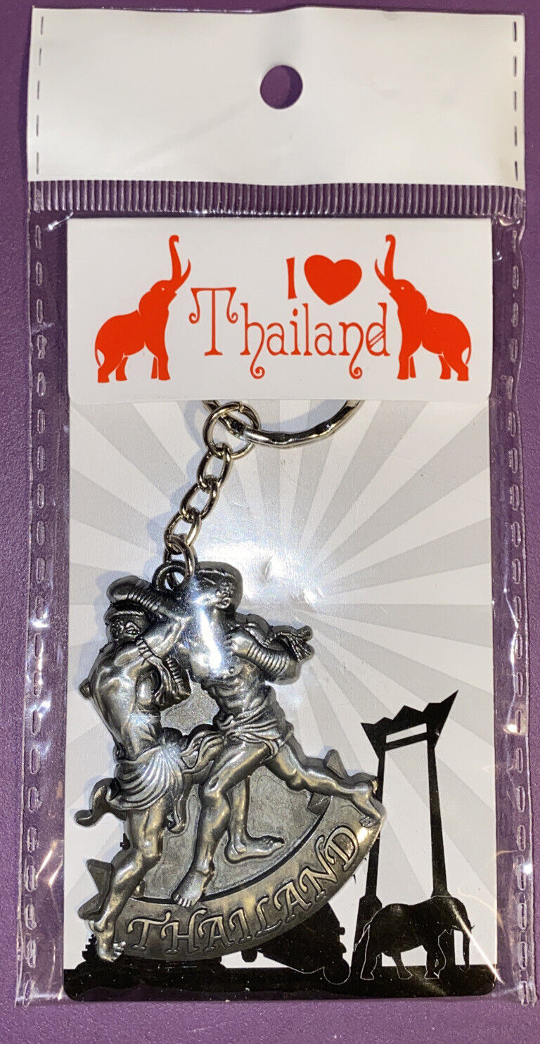 Thai Metal Keychain Keyring Thai Boxing Gift Souvenir BRAND NEW + 