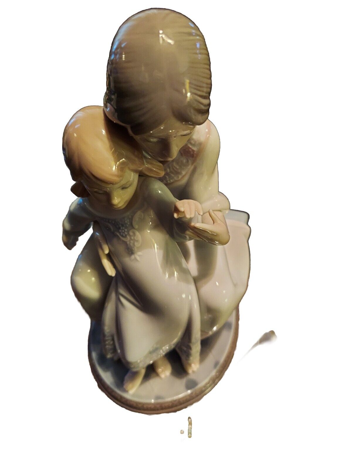 Lladro Figurine Tenderness Mother & Daughter #1527 Glazed Spanish porcelain