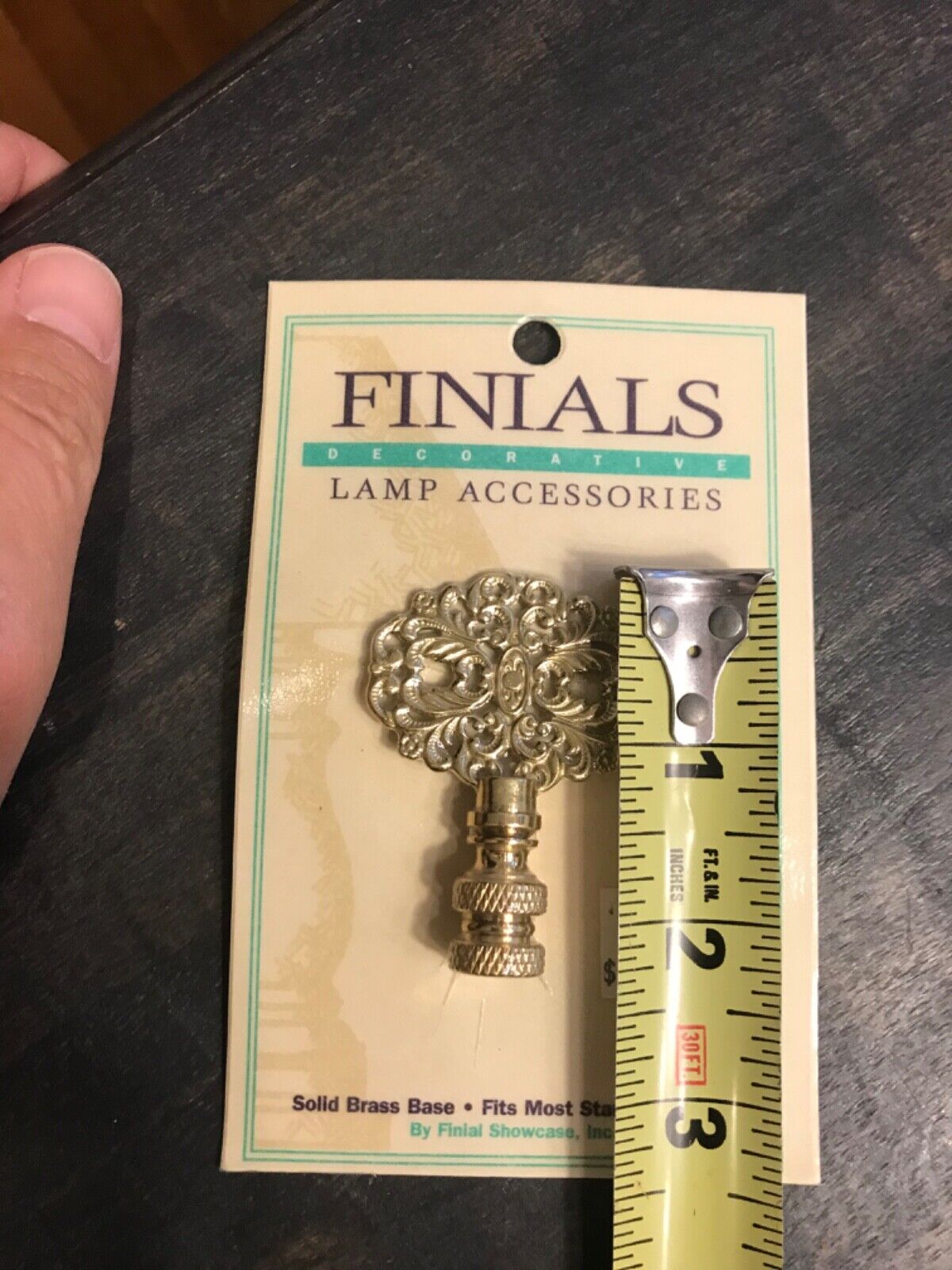 Lamp Finial  brass metal NEW 2.25\