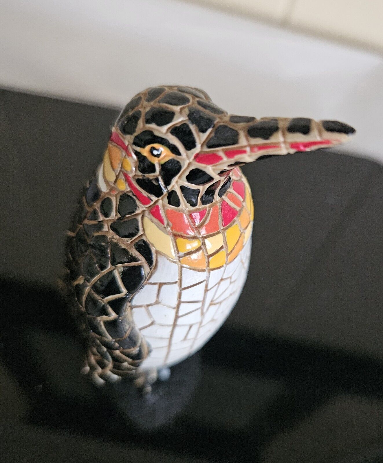 Vintage Spanish Barcino Design Hand Painted Mosaic Tile Small Penguin Figurine 