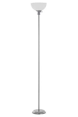 20641000 Traditional 3way Metal Torchiere Floor Lamp With White Plastic Shade Si