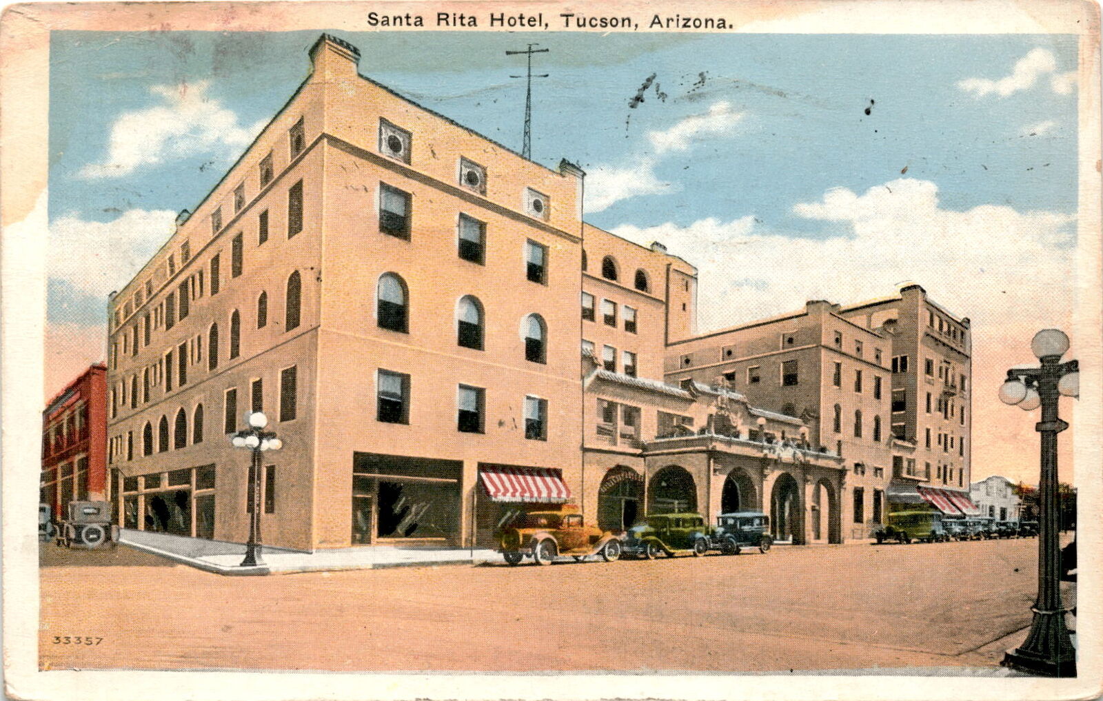Santa Rita Hotel, Tucson, Arizona, Edward Olson, Boeres Company, Postcard