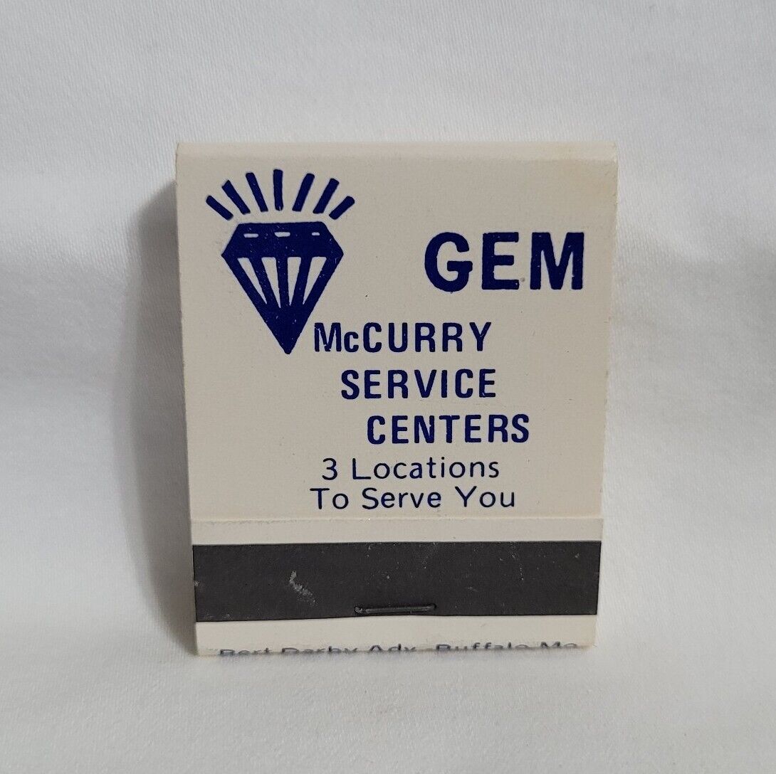 Vintage Gem Diamond McCurry Service Centers Matchbook Advertising Matches Full