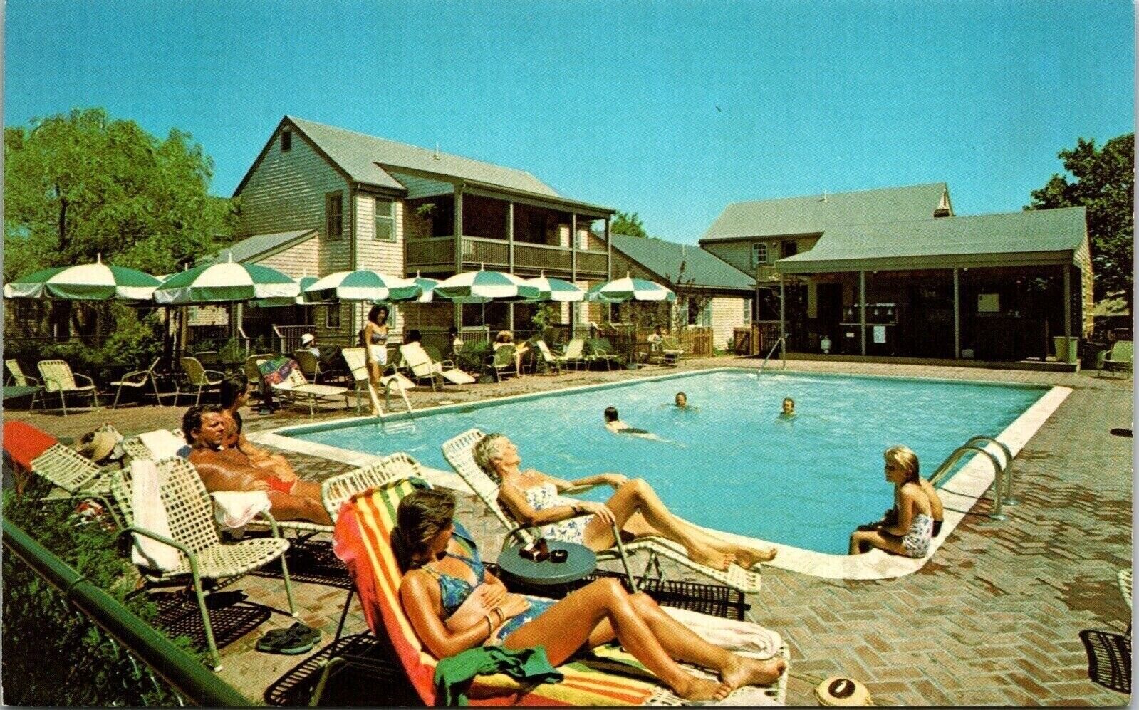 Harbor House Nantucket Island Ma Histoic Swimming Pool Bathing Suit Postcard