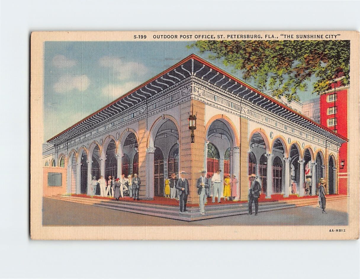 Postcard Outdoor Post Office St. Petersburg Florida USA
