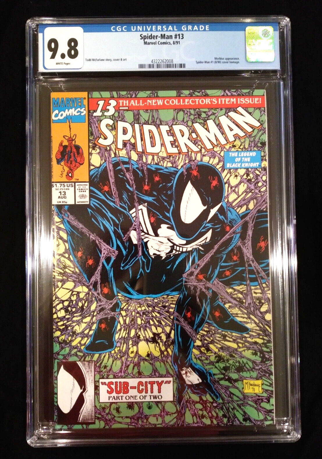 Spider-Man #13, CGC 9.8, Marvel Direct, August 1991, McFarlane cover homage