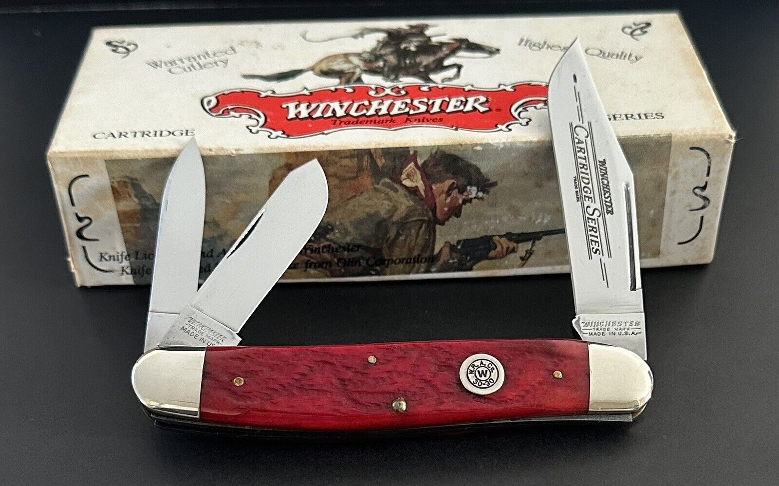 🔥 1998 Winchester Whittler Style  W18 390119 Red Bone Pocket Knife Cartridge
