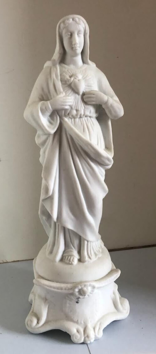 Vintage Antique Catholic Virgin Mary Statue Porcelain 11 inch