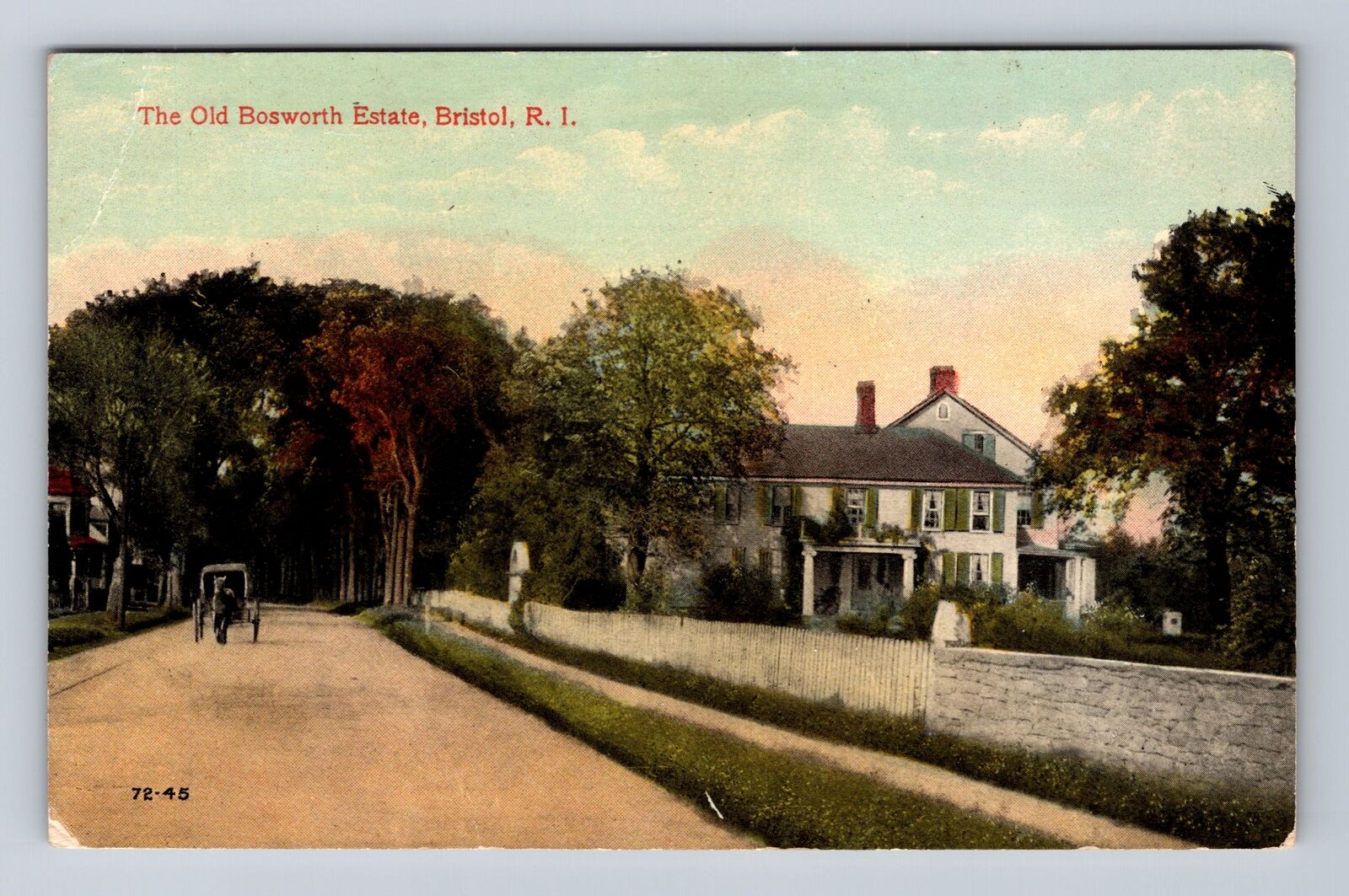 Bristol RI-Rhode Island, The Old Bosworth Estate, Antique, Vintage Postcard